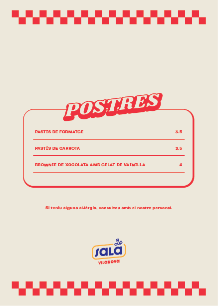 Cafe Bar la sala ( nova direcció ) Photo Menu 3