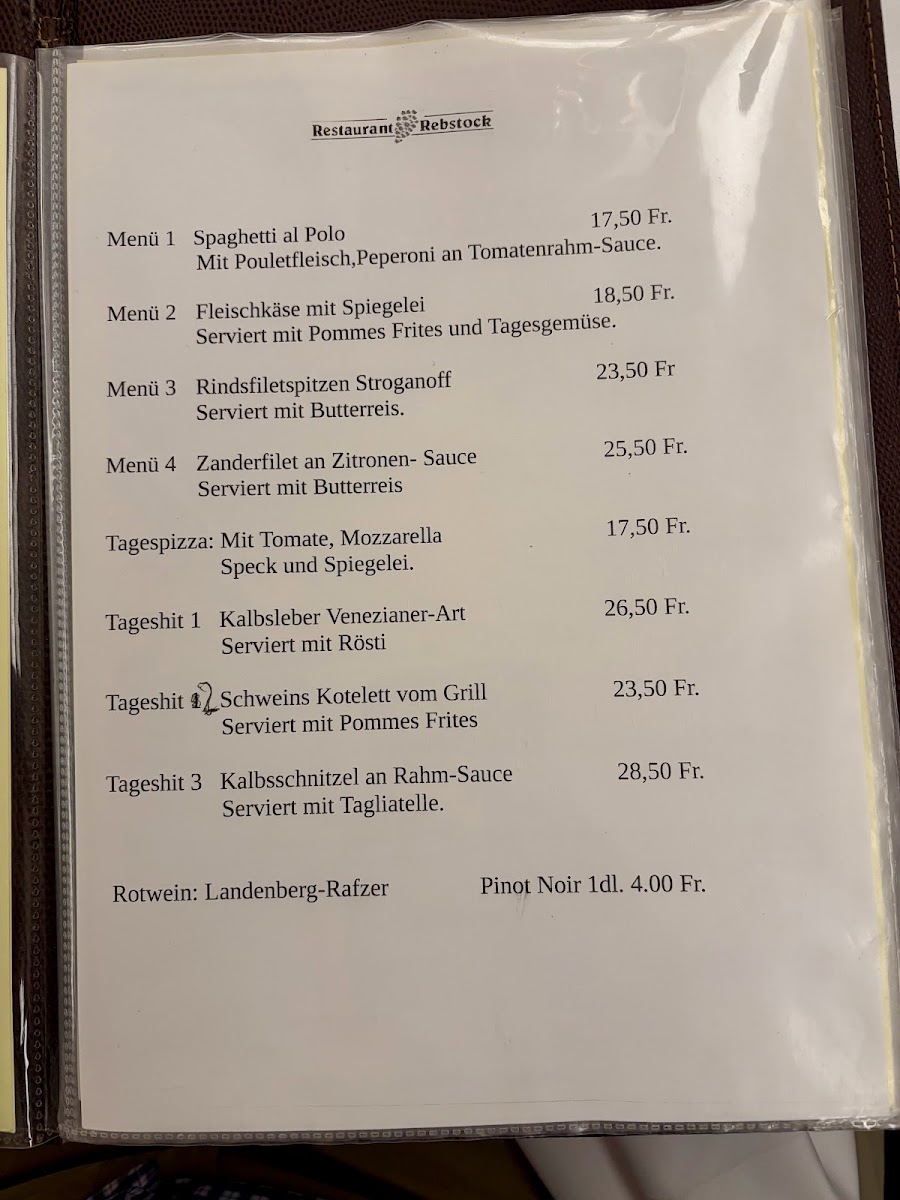 Restaurant zum Rebstock Photo Menu 6