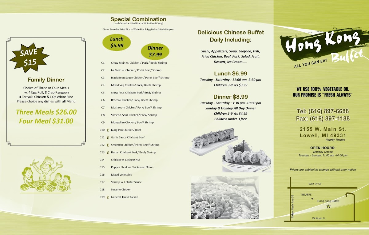 Hong Kong Buffet Photo Menu 2