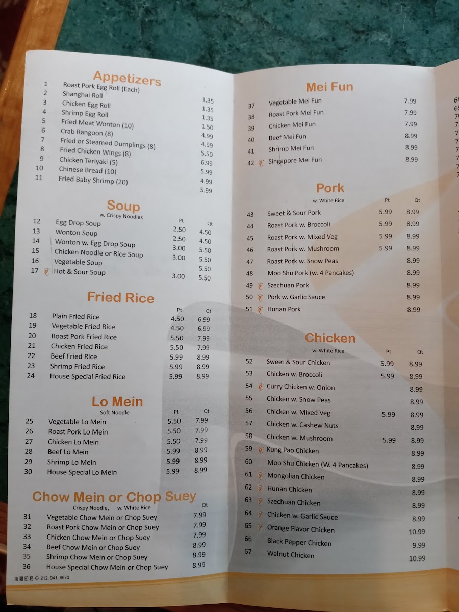 Hong Kong Buffet Photo Menu 6