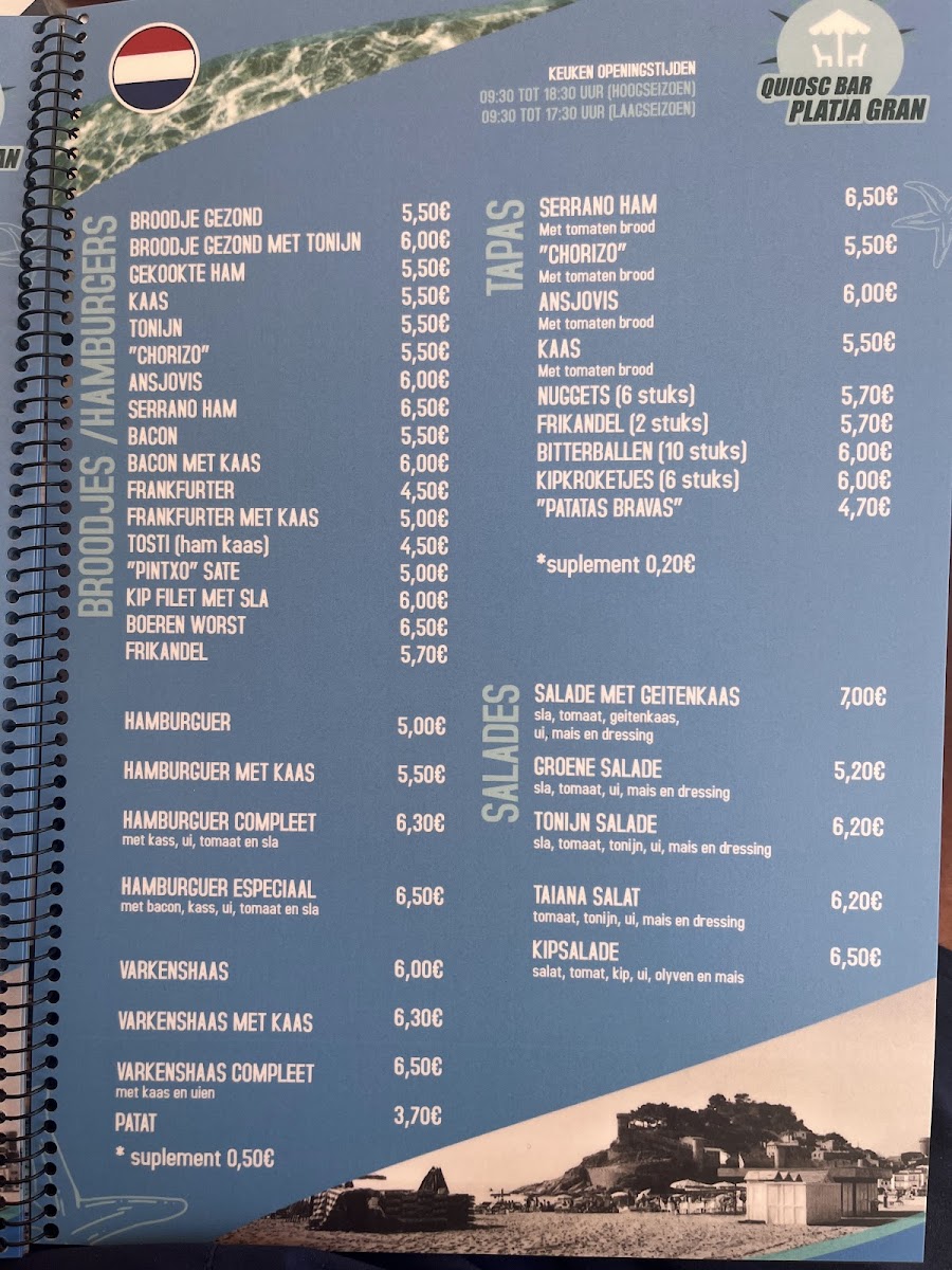 Kiosc-Bar Platja Gran Photo Menu 1