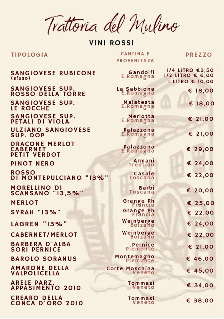 Trattoria del Mulino Photo Menu 2