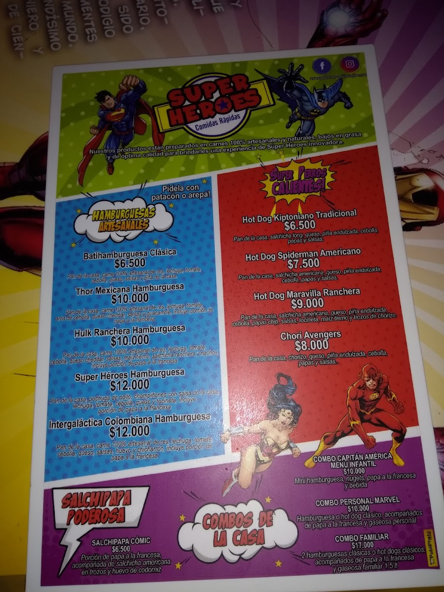 Super Héroes Comidas Rápidas Photo Menu 1