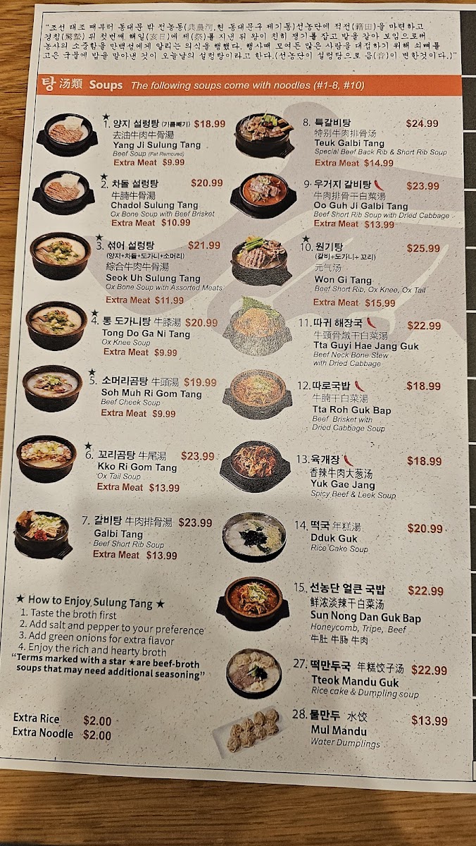 Sun Nong Dan Photo Menu 2