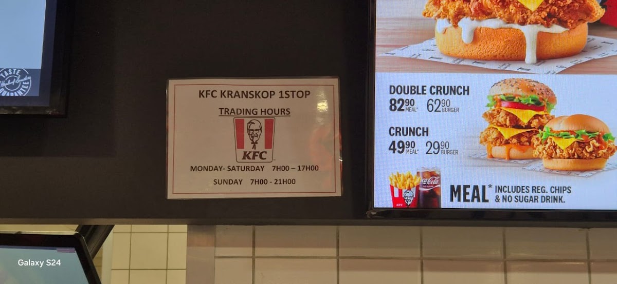 KFC Engen One Stop Kranskop South Photo Menu 1