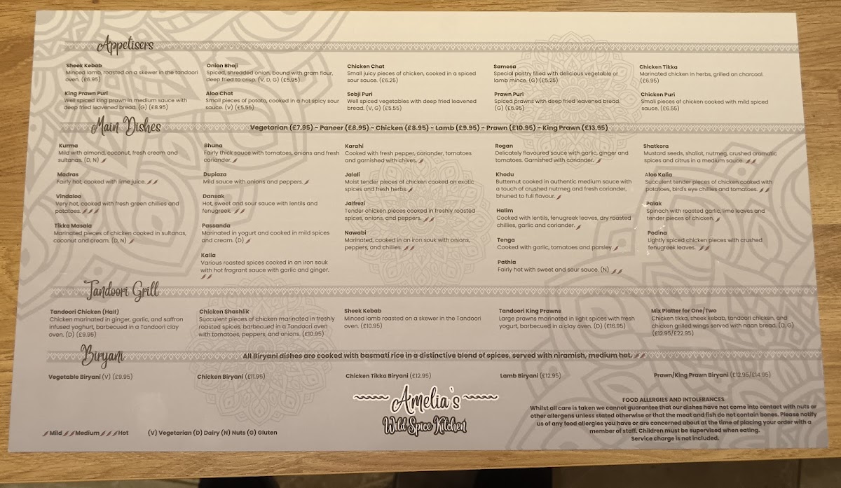 Amelia's Wild Spice Kitchen Photo Menu 3