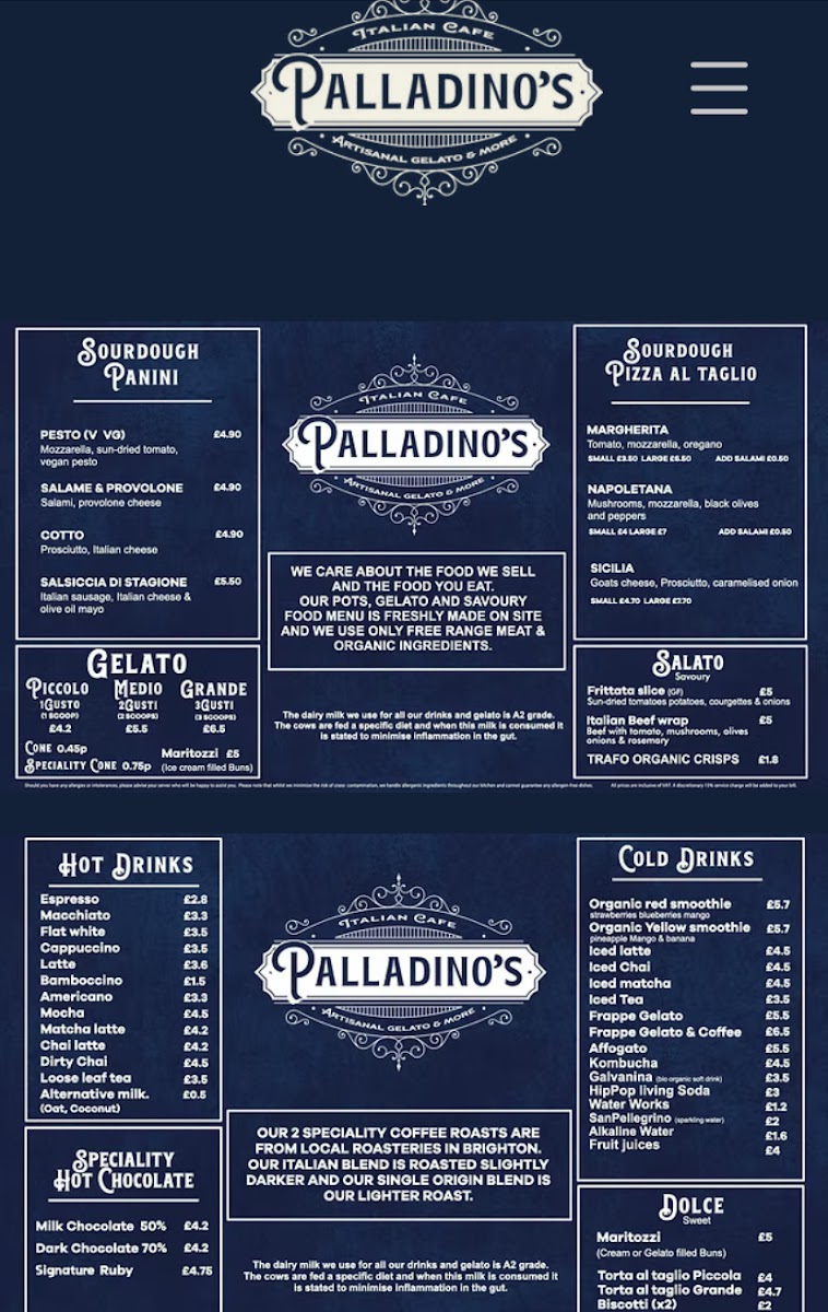 Palladino's Photo Menu 1