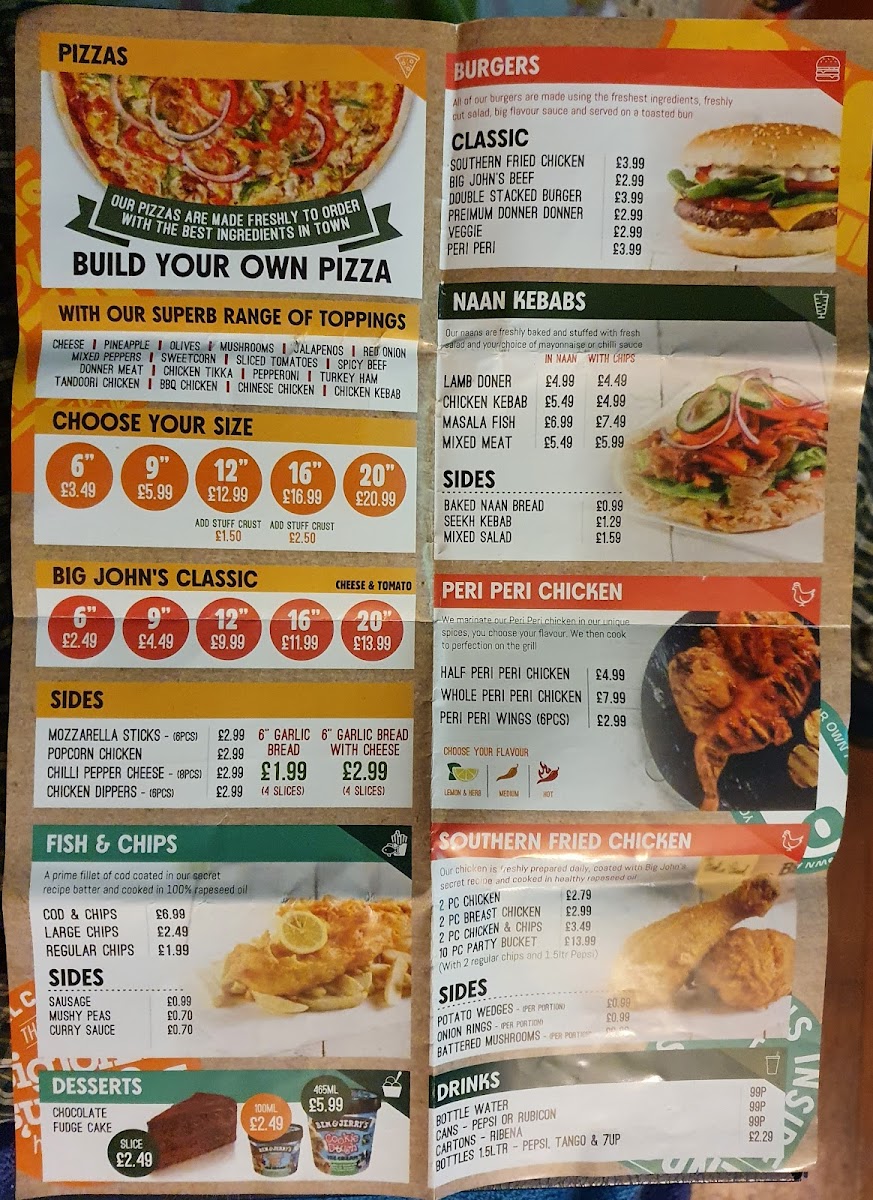 Big John's Kings Heath Photo Menu 1