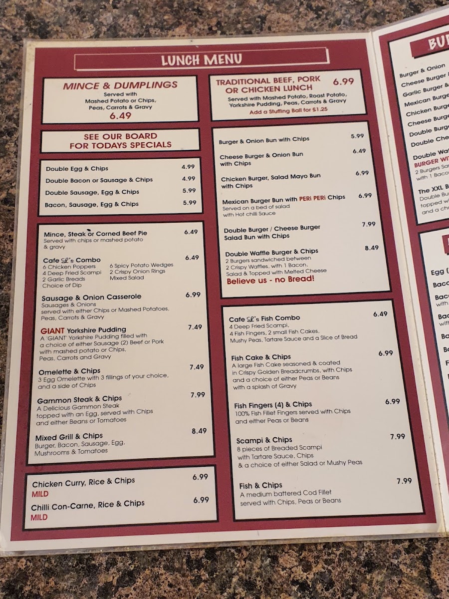 Cafe L Photo Menu 3