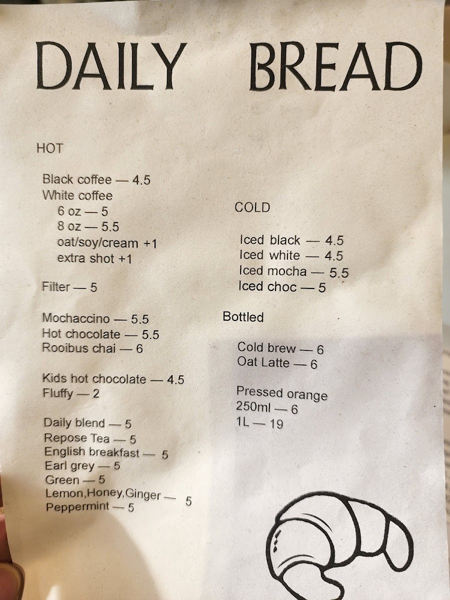 Daily Bread — Newmarket Photo Menu 1
