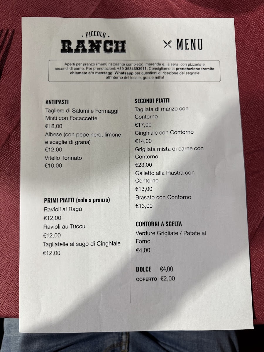 Piccolo Ranch Photo Menu 1