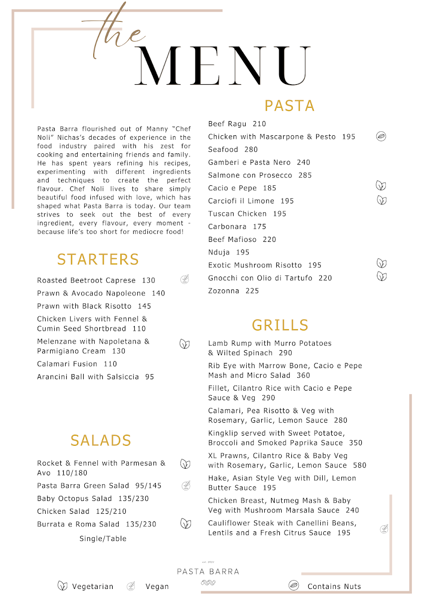 Pasta Barra Brooklyn Photo Menu 1