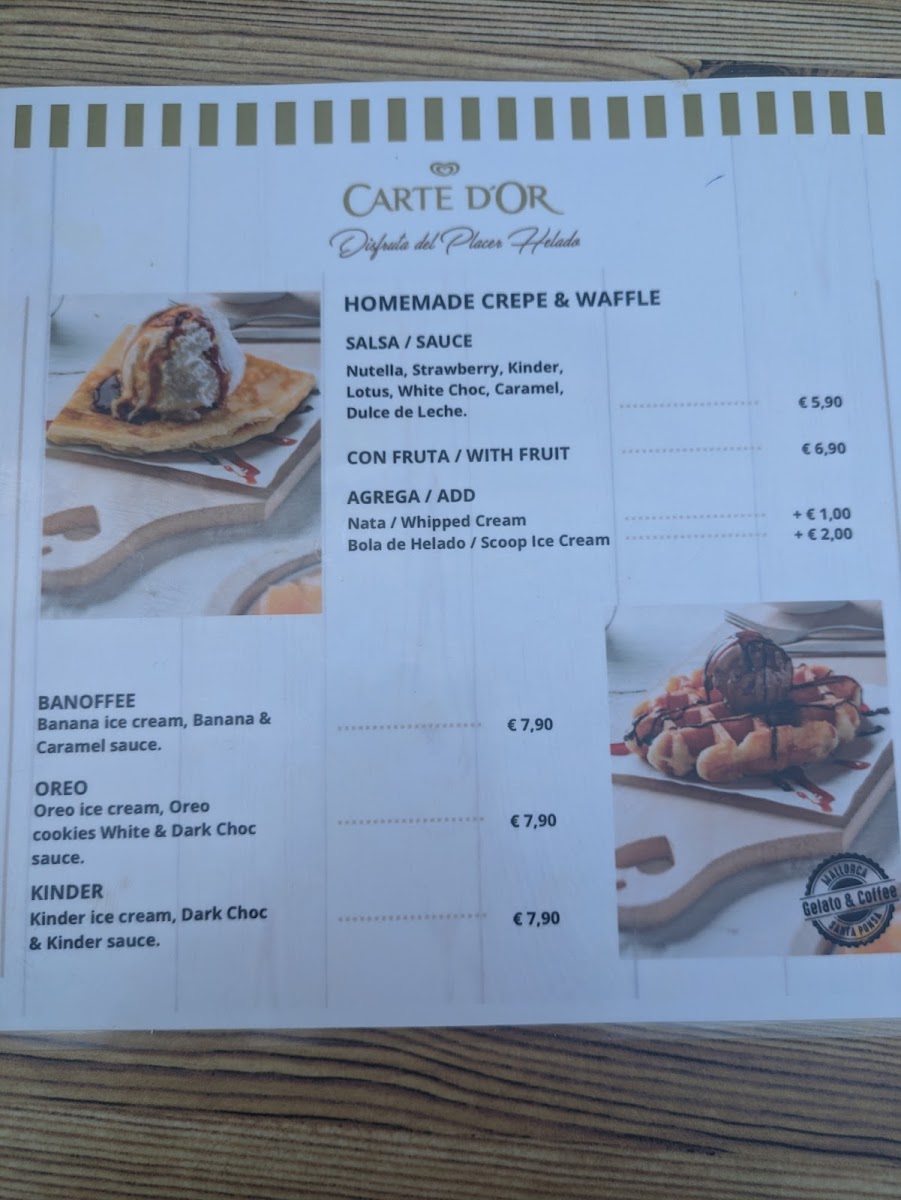 Gelato & Coffee Photo Menu 2