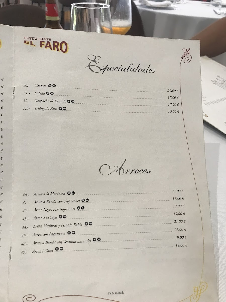 Restaurante El Faro Photo Menu 4