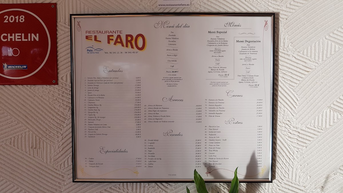 Restaurante El Faro Photo Menu 5