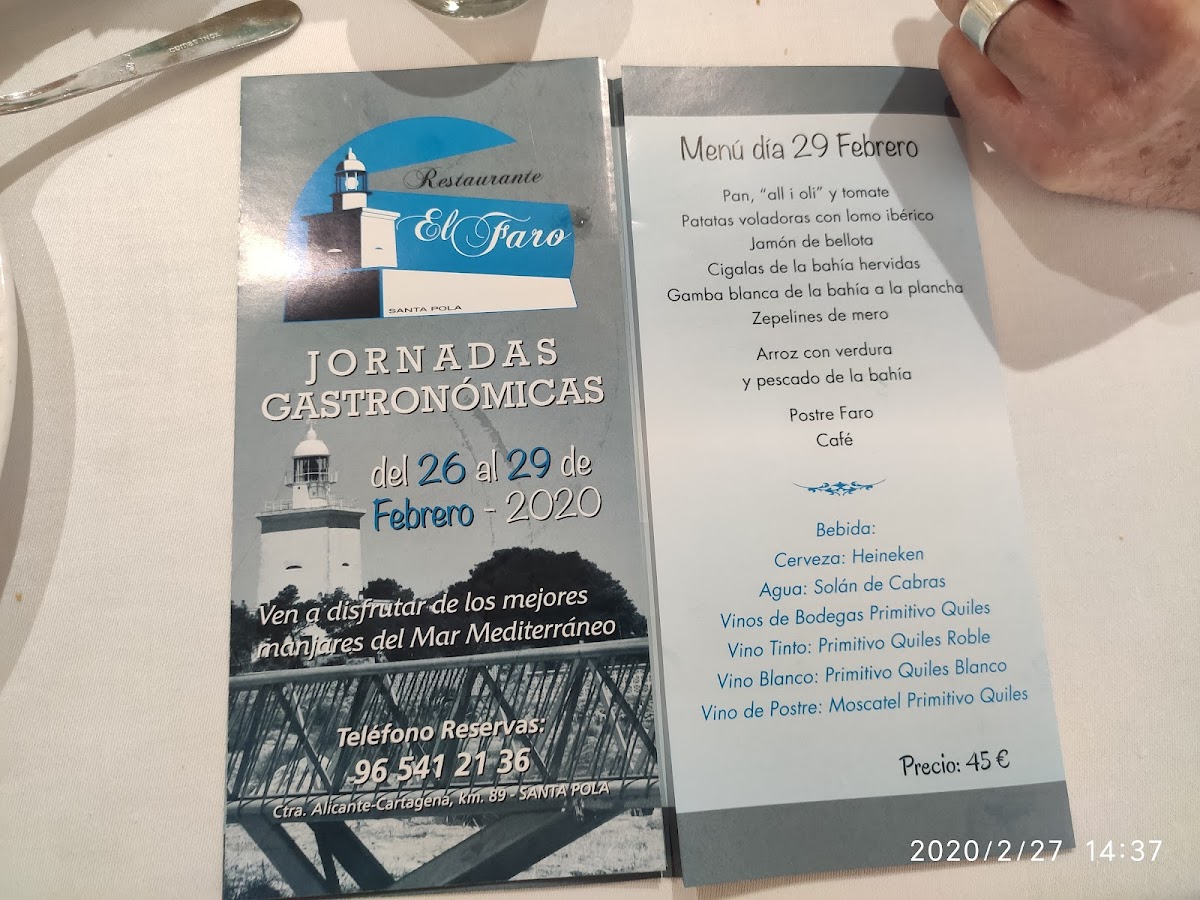 Restaurante El Faro Photo Menu 7