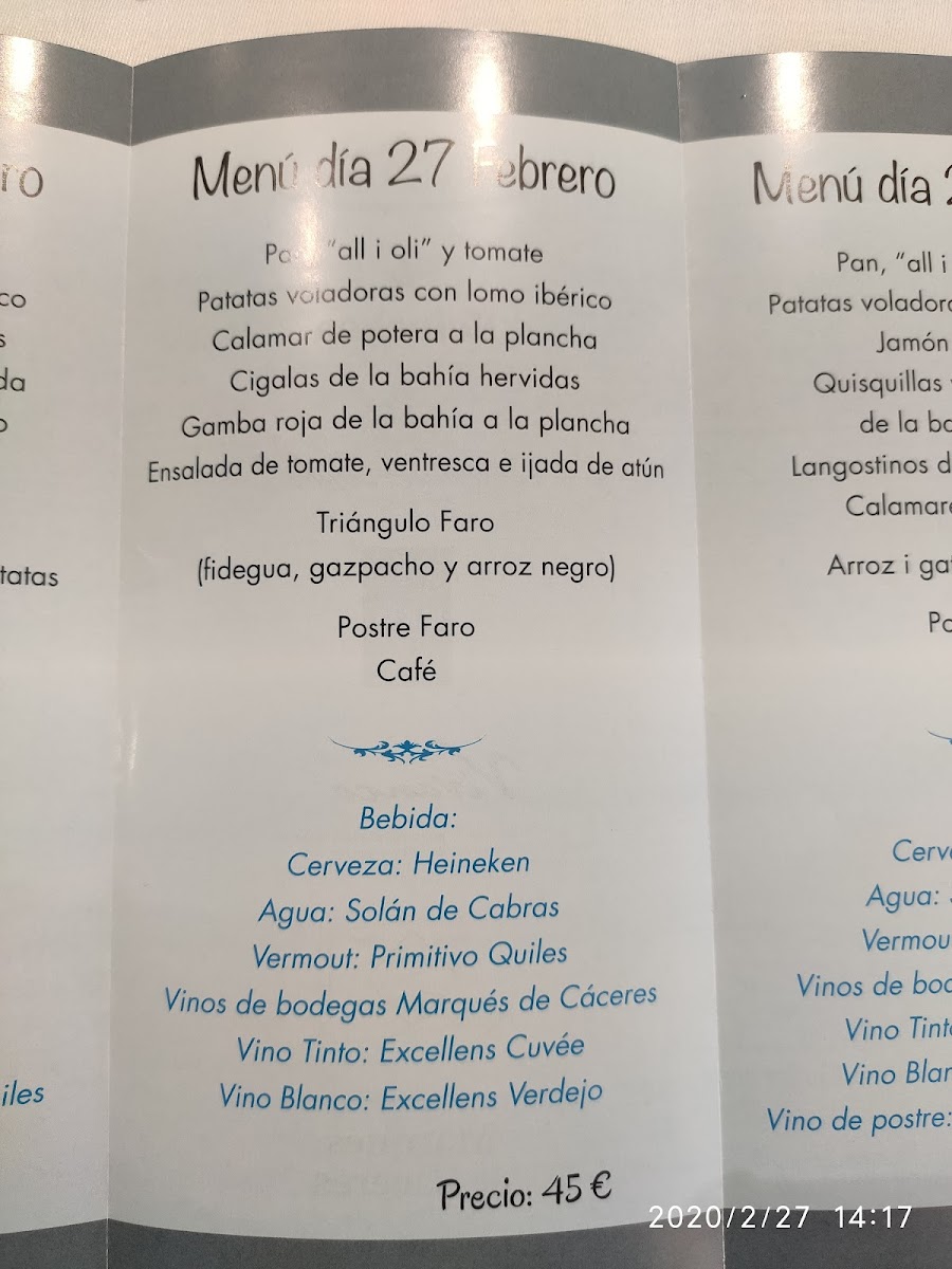 Restaurante El Faro Photo Menu 8