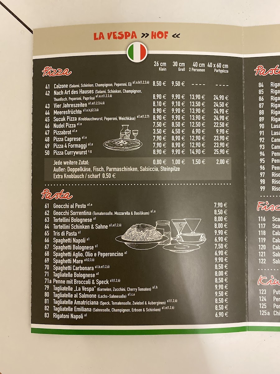 Pizzeria la Vespa Hof Photo Menu 2