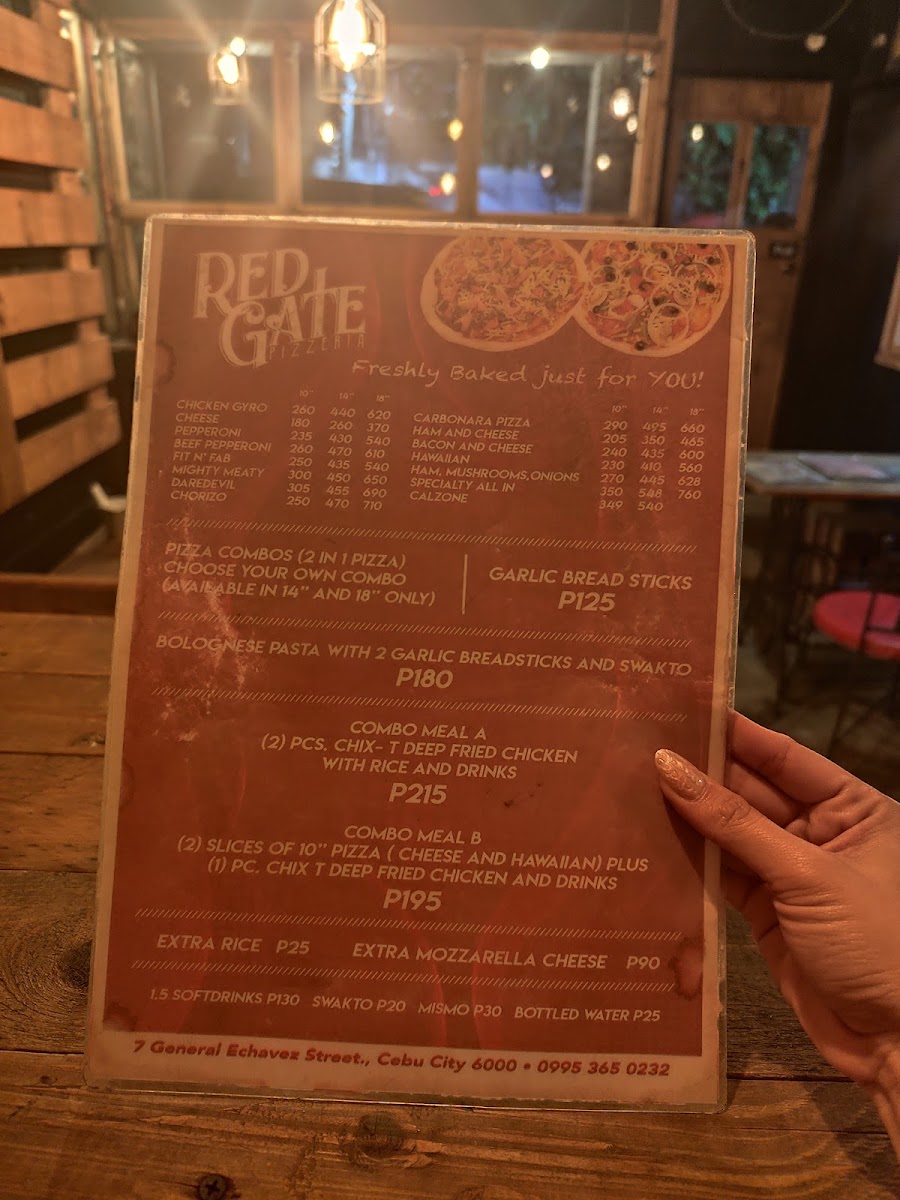 RedGate Pizzeria Photo Menu 1