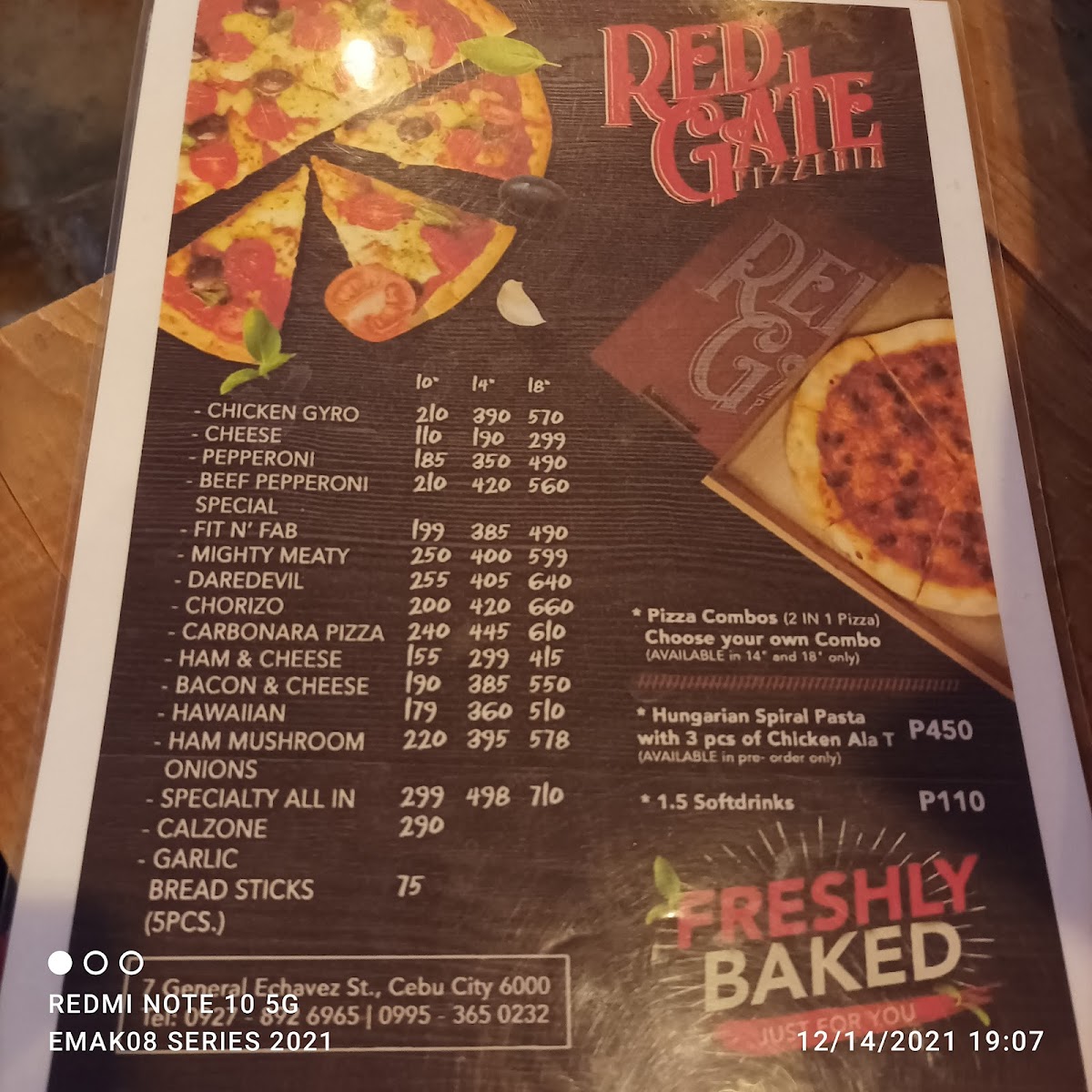 RedGate Pizzeria Photo Menu 3