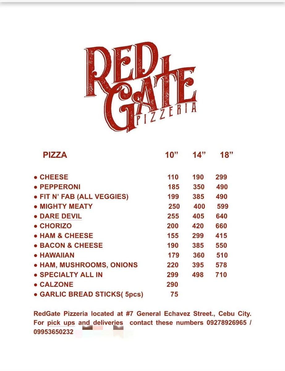 RedGate Pizzeria Photo Menu 6