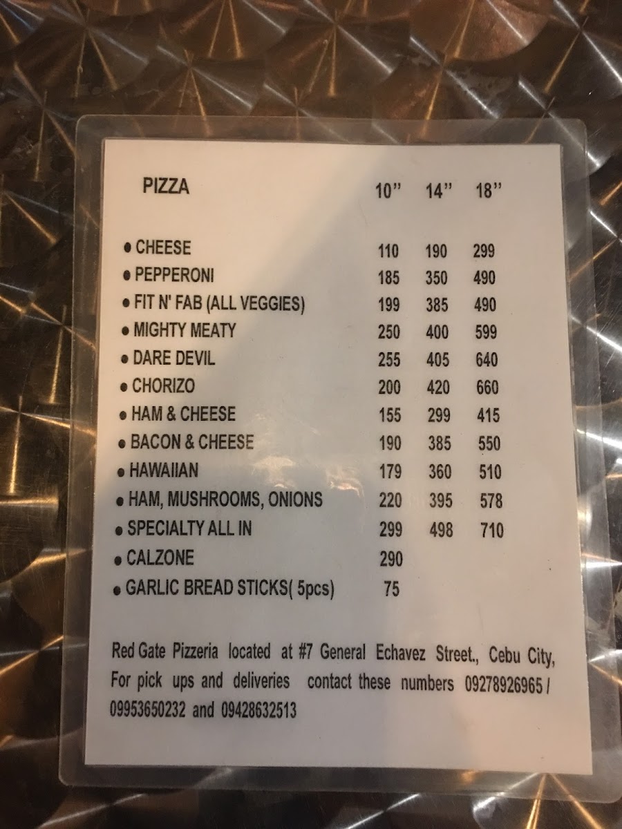RedGate Pizzeria Photo Menu 9