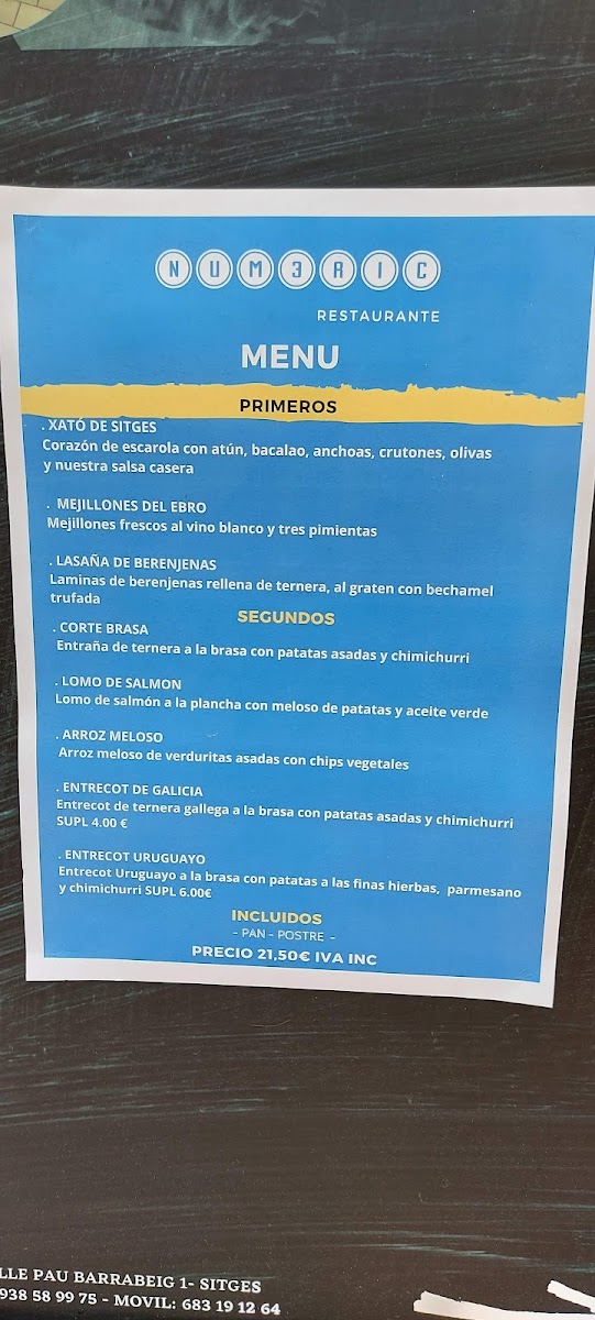 NUM3RIC | Restaurante en Sitges Photo Menu 6