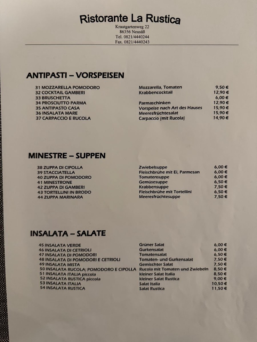 Restaurant La Rustica Photo Menu 4