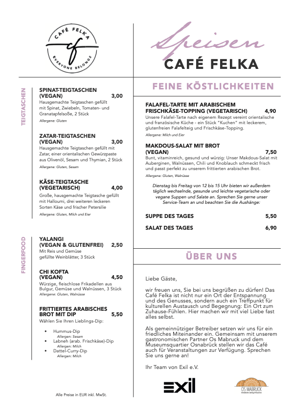 Café Felka Photo Menu 1
