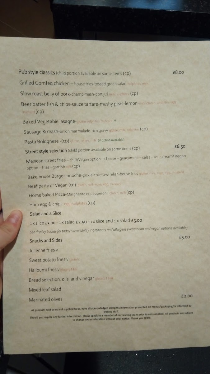 BR6 Restaurant and Bakehouse Photo Menu 1