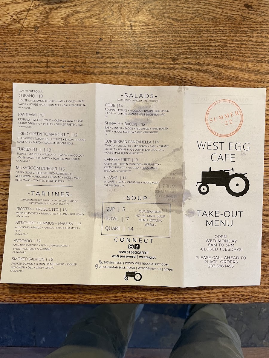 West Egg Cafe Photo Menu 2