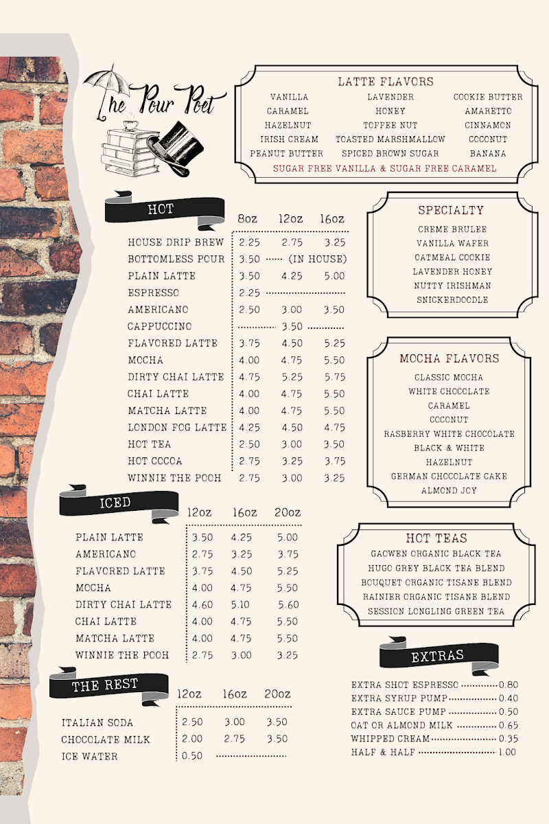 The Pour Poet Photo Menu 1