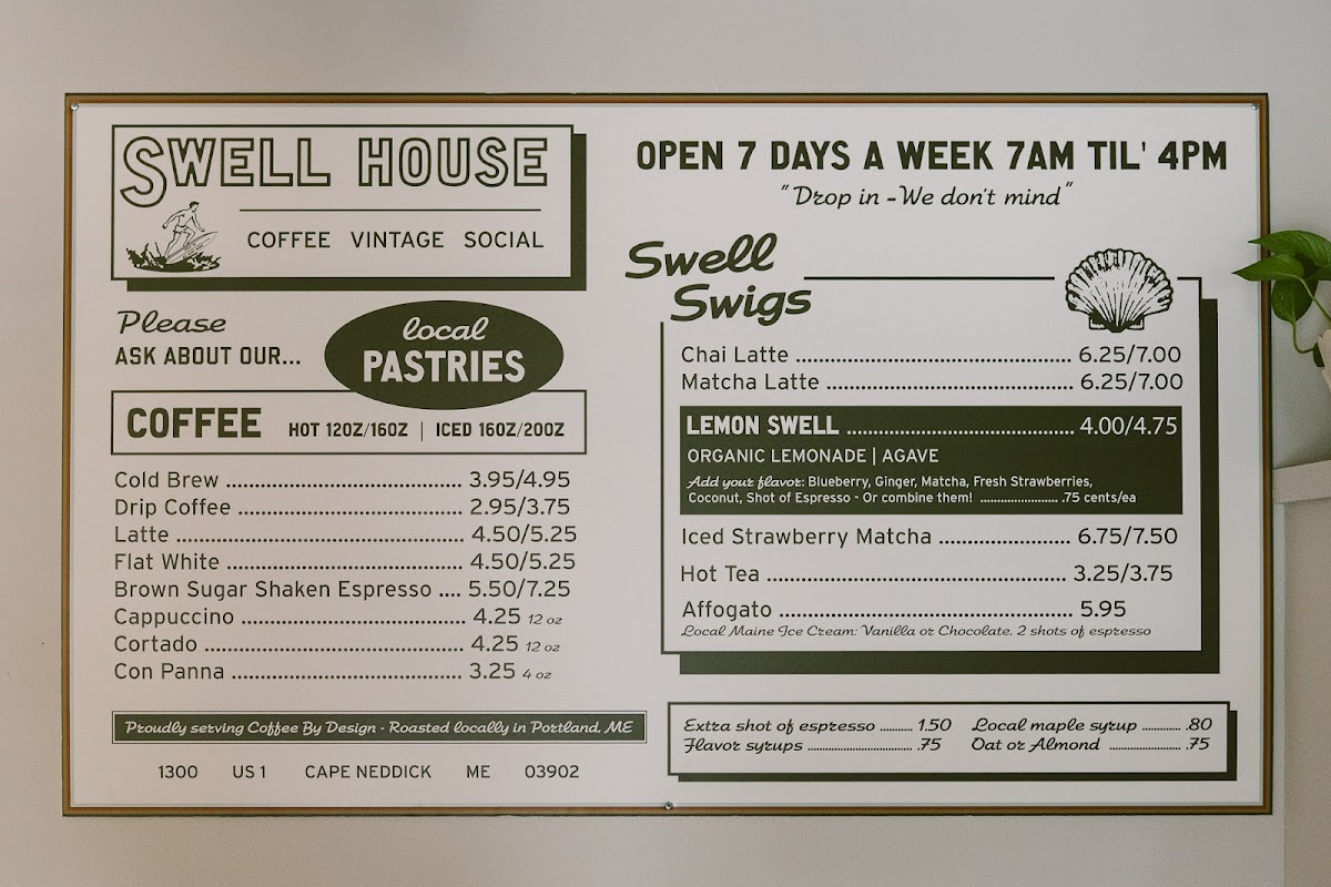 Swell House Photo Menu 1