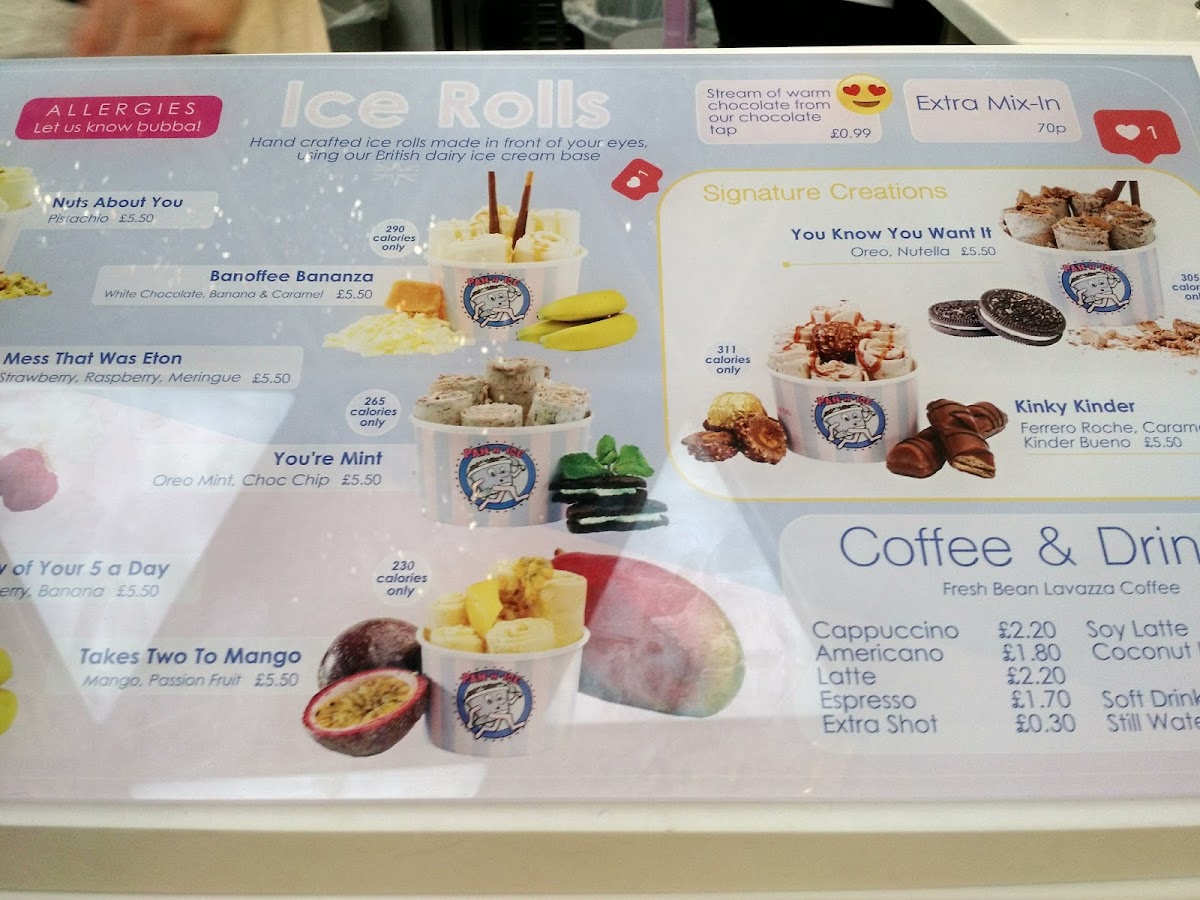 Pan-n-Ice Westfield Stratford Photo Menu 4