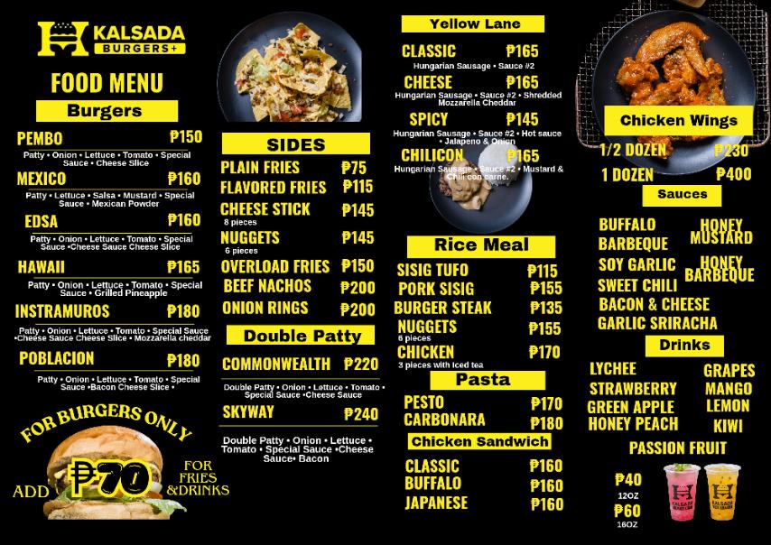 Kalsada Burger - Kapasigan Branch Photo Menu 2