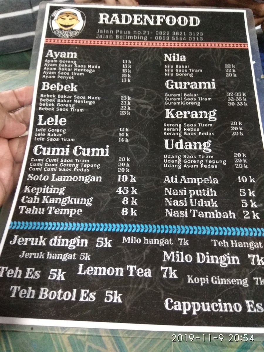 Radenfood Bebek bakar dan seafood Photo Menu 3