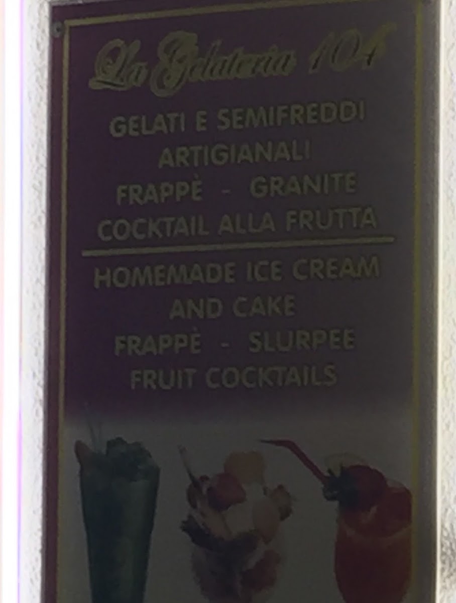 La Gelateria 104 Photo Menu 1