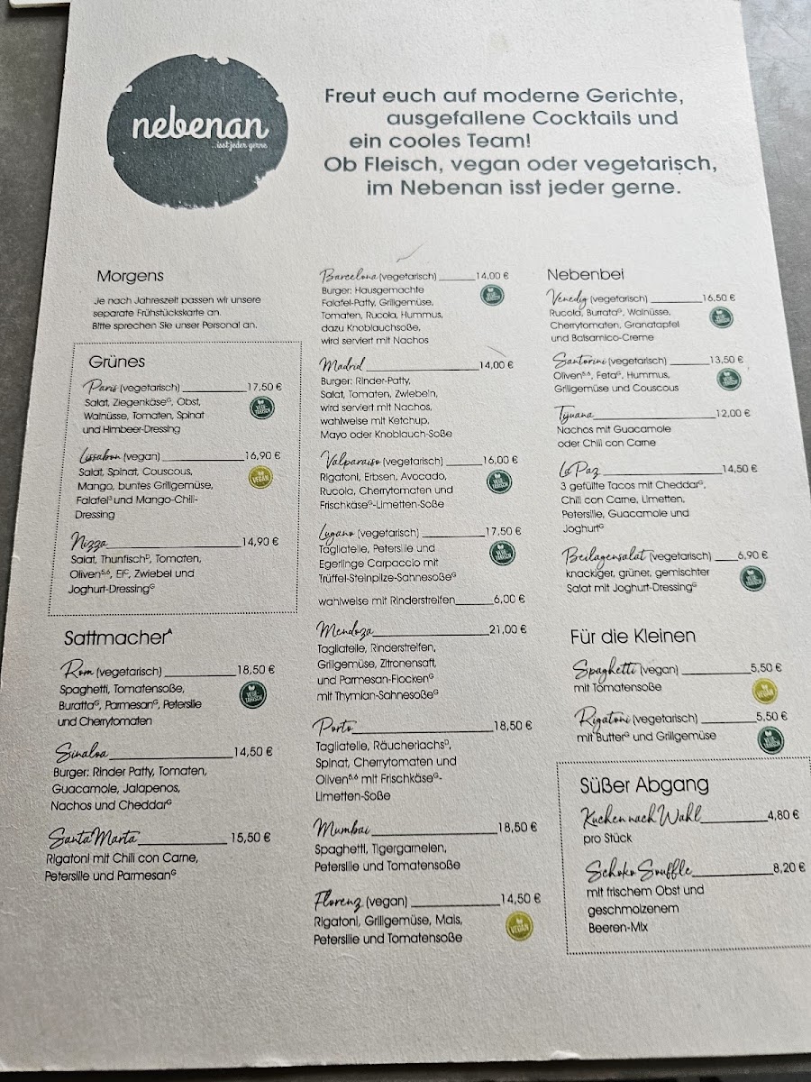 Restaurant Nebenan Bahnstadt Photo Menu 2
