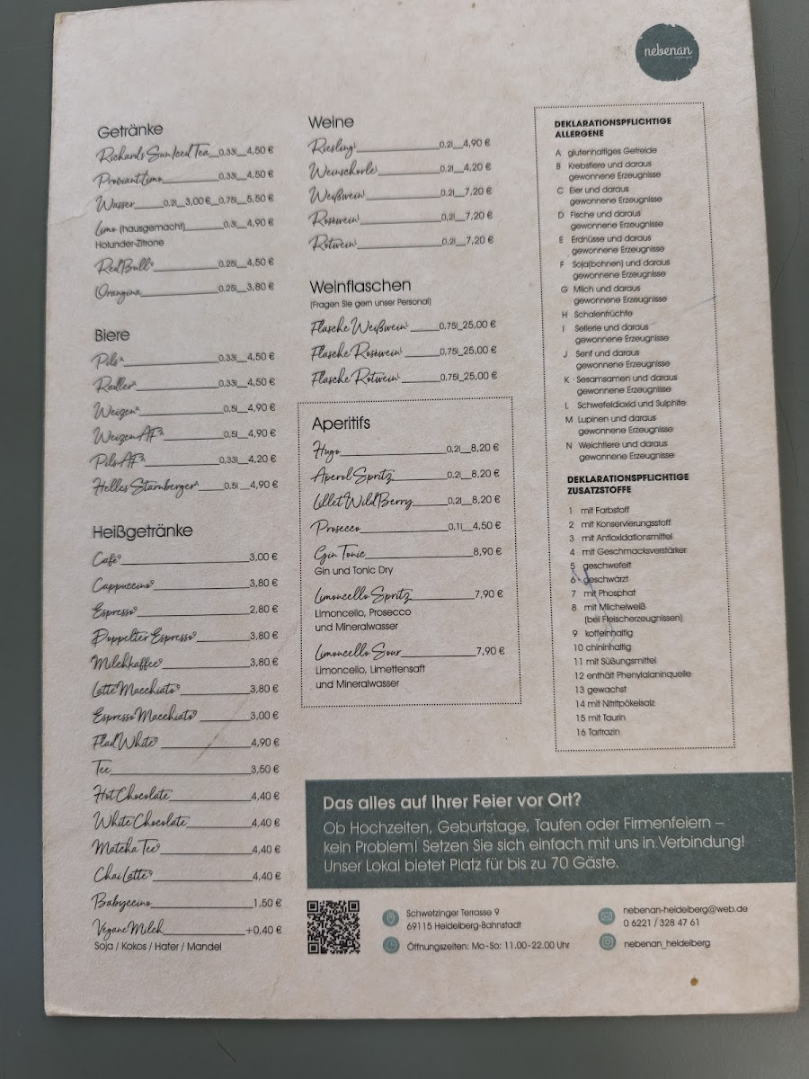 Restaurant Nebenan Bahnstadt Photo Menu 3