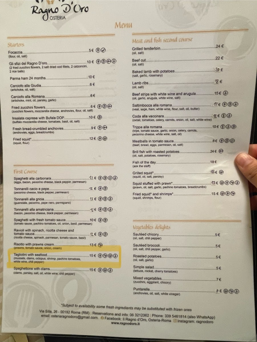 Osteria Ragno d'oro Photo Menu 1