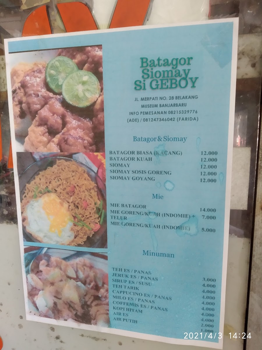 Batagor dan Siomay Si Geboy Bandung Photo Menu 2