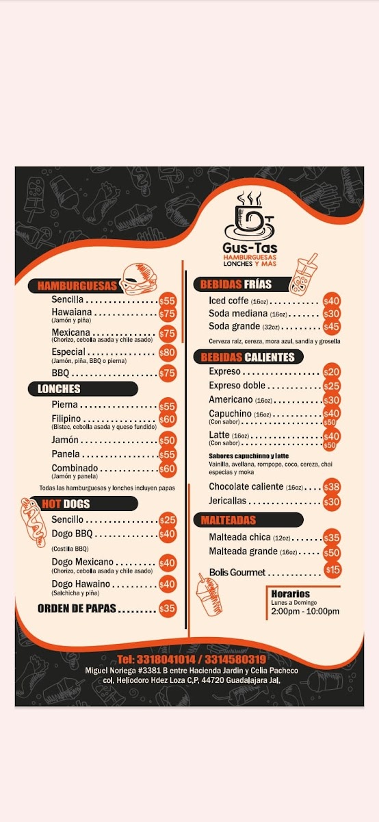 Gus-Tas Cafe Photo Menu 1