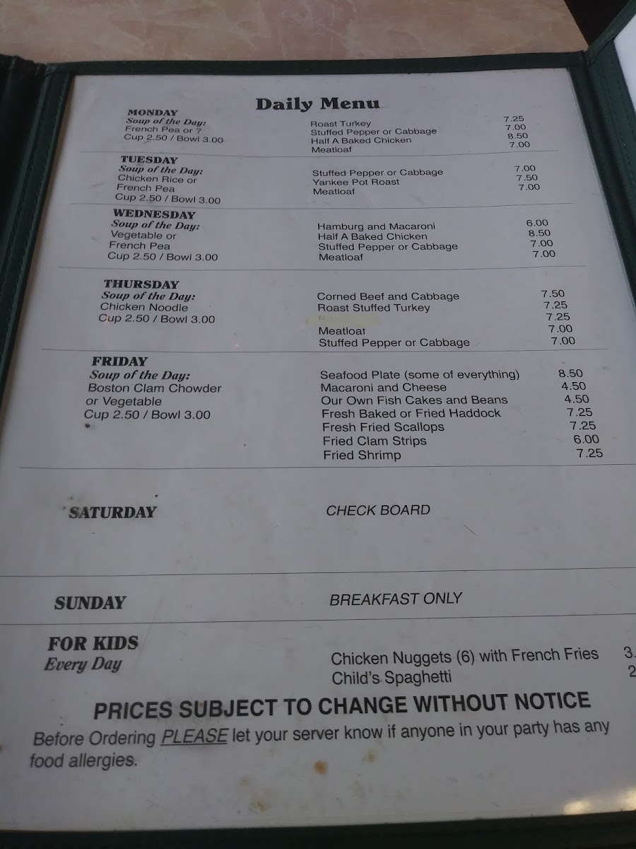 Al's Diner Photo Menu 2