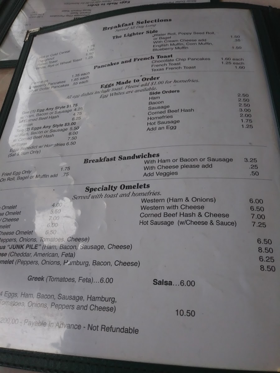 Al's Diner Photo Menu 4