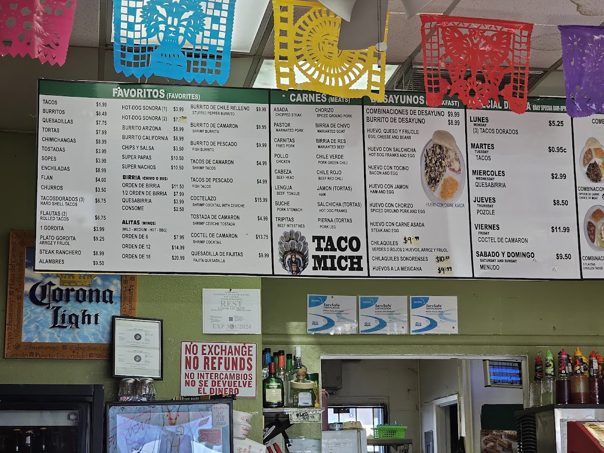Taco Mich & Bar Photo Menu 1