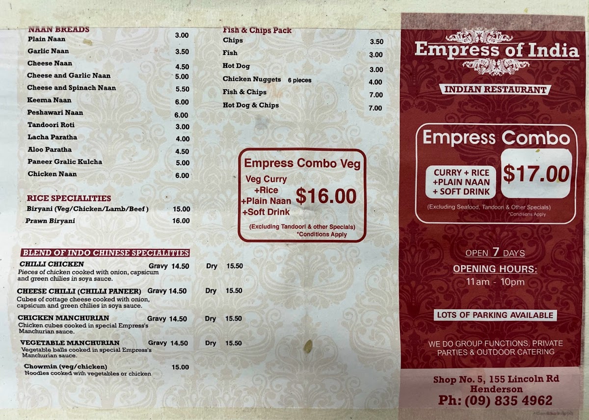 Empress of india Photo Menu 9