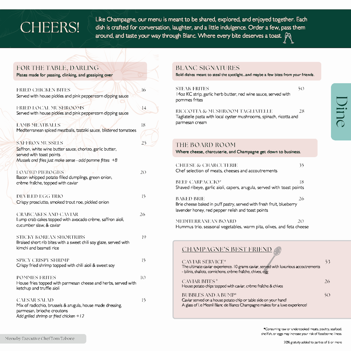 Blanc Champagne Bar Photo Menu 4