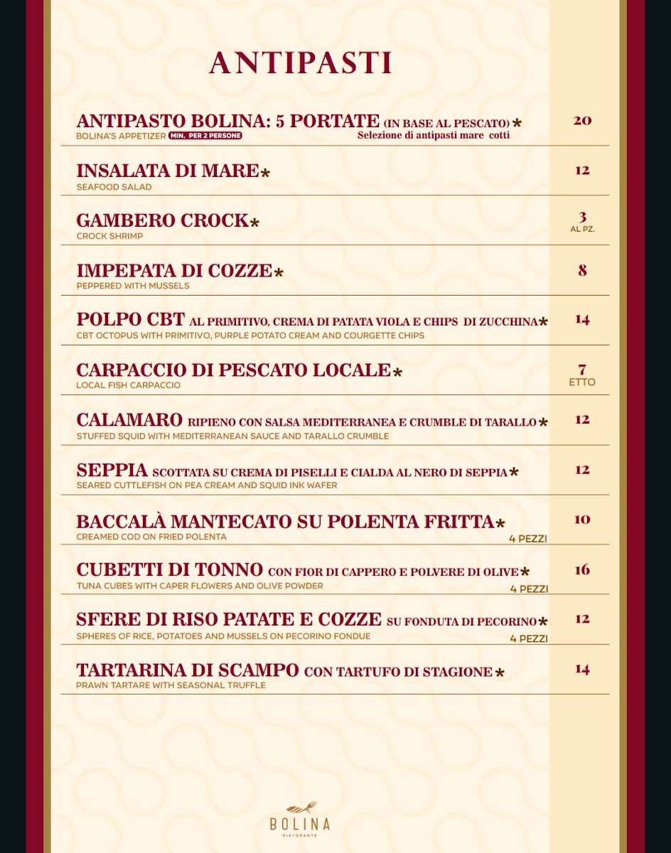 Bolina Photo Menu 2