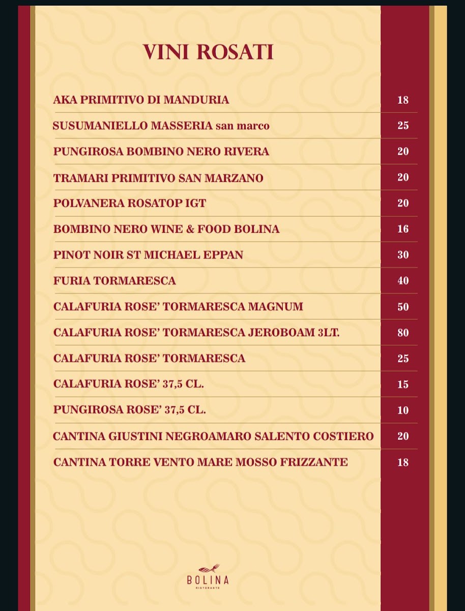 Bolina Photo Menu 5