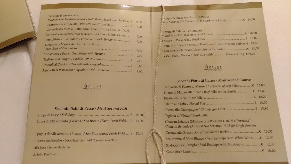 Bolina Photo Menu 8